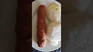HAPPY BREAKFAST CHICKEN HOTDOG AND EGGS