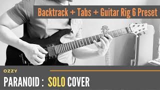 Paranoid guitar solo cover with free Back Track + Tabs + Guitar Rig Preset