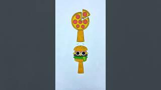 Sprunki OC Mr Pizza & Mr Burger Amazing Paint Brush Art #ytshorts #incredibox #acrylicpaint