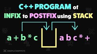 C++ PROGRAM to Convert Infix to Postfix Expression using STACK Data Structure (With Full Code) | DSA