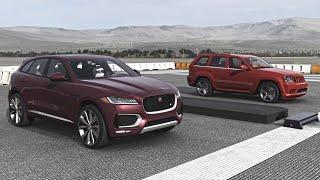 Jeep Grand Cherokee SRT8 vs Jaguar F Pace S | Drag Race