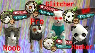 Cat Sim Noob Vs Pro Vs Glitcher Vs Hacker :D