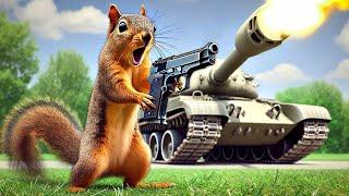 SQUIRREL BATTLES A TANK?! (Squirrel With a Gun)