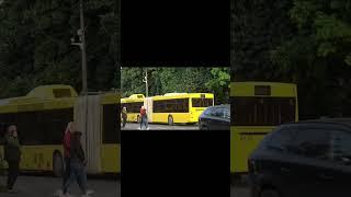 The largest bus in Belarus was spotted on the streets of Ukraine. MAZ 215 is the longest