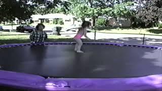 Grandma, Bailie, Erin on trampoline