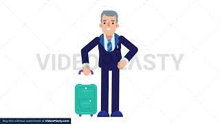 Banker Man Traveling Stock Animation