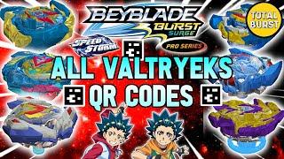 ALL VALTRYEKS QR CODES BEYBLADE BURST SURGE APP!!