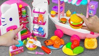 [toy asmr] Hello Kitty Refrigerator Kitchen PlaySet ASMR Satisfying with Unboxing No Talking