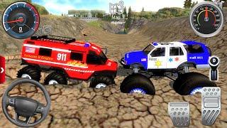 Juegos De Carros - Fire Truck, Police Monster Truck Extreme Offroad - [Android,IOS] GamePlay #2