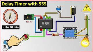 Time Delay Relay circuit using 555 timer IC | Off delay timer Switch | UTSOURCE