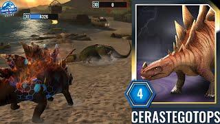 Cerastegotops Apex: 1st Battles on the Beach! -Jurassic World Alive PVP