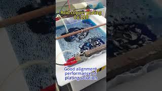 Acid copper plating of workpieces