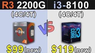 R3 2200G Vs. i3-8100 | New Games Benchmarks