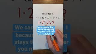 Solving for ? in 1⁴ ⋅ (2x)⁰ = ?, x ≠ 0. #Shorts #algebra #math #maths #mathematics