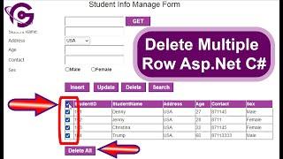 Delete Multiple Selected Row From GridView in Asp net C# with Confirmation