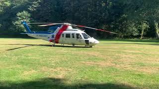BC Air Ambulance takeoff from field