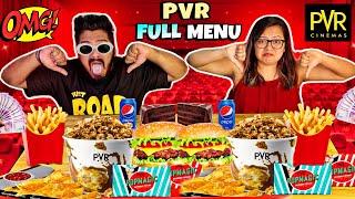 TRYING FULL MENU OF PVRPVR ENTIRE MENU EATING CHALLENGE