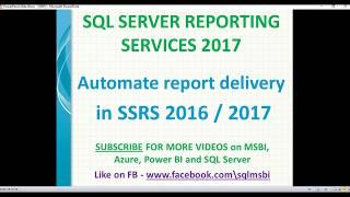 Automatic Report Delivery in SSRS | Email subscriptions in ssrs 2016 / 2017