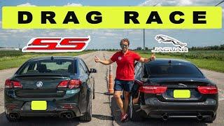 Chevrolet SS vs Tuned Jaguar XE 35 R, consistency all the way. Drag and Roll Race.