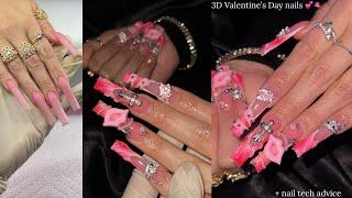 3D Valentine’s Day nails  | Nail tech advice + fun nail art 