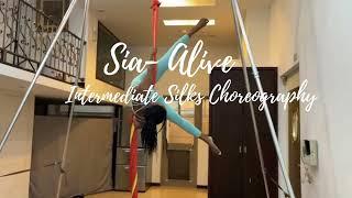Sia -Alive | Intermediate Aerial Silks Choreography | The Aerial Besties