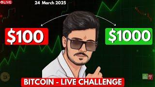 Live Intraday Trading | btc live trading | crypto & gold Live | 24 march #crypto #gold