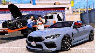 РЕАЛЬНАЯ ЖИЗНЬ В GTA 5 - МНЕ ПОЛОЖИЛИ МОТОР НА BMW M8 В АВТОСЕРВИСЕ! МНЕ ПОДАРИЛИ M8 CABRIO? ВОТЕР