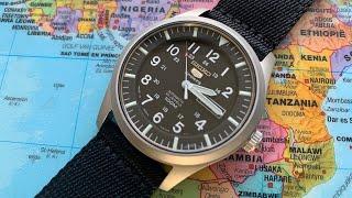SEIKO 5 SPORTS SNZG15J1 Made in Japan Affordable Field Watch With Automatic Movement | Outdoor Shots
