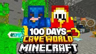 We Survived 100 Days in A CAVE ONLY WORLD In Minecraft...