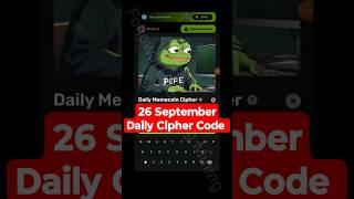 Memes Lab Bot Daily Cipher Code 26 September | Memes Lab Cipher Code| Memelab Daily Cipher | Memelab