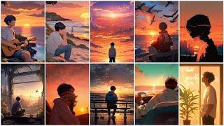 Sunset Anime dp pic for Sad boy | Sad boys dp/images/photo/pics/dpz|Alone dp boy sad|Sad dp WhatsApp