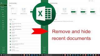 How to remove recent documents in Excel