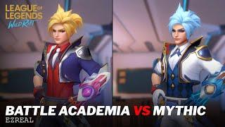 Ezreal Battle Academia VS Mythic Skins Comparison Wild Rift