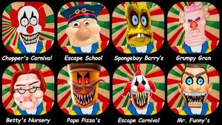 CHOPPER'S CARNIVAL,Escape Mr. Funny's Toy Shop,SPONGEBOY ,ESCAPE THE CARNIVAL OF TERROR,GRUMPY GRAN