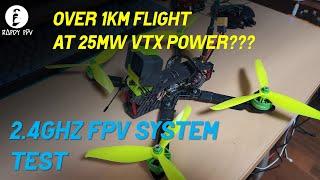 Over 1km flight at 25mW VTX power! (2.4GHz FPV flight test, FuriousFPV 2.4Ghz Stealth VTX)