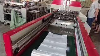 HSRQ 700G high speed single line t shirt bag heat cutting machine test 2