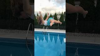 Running and High Dive Jumping into the Swimming Pool with Clothes On #shorts