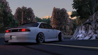 Nissan Silvia S14 Evening Drive on Japanese Road - Assetto Corsa - Realistic Drifting POV!