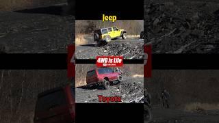 Jeep wrangler vs Toyota Land Cruiser 80 series - Offroad suspension flex #wrangler #landcruisers