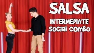 Intermediate Salsa Tutorial for Social Dancing | Intermediate Salsa Combo by Marius&Elena