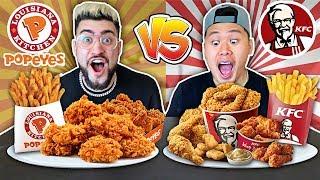 KFC VS. POPEYES FOOD CHALLENGE !! (Most Popular Items on the Menu )