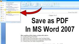 How to Save a Word document as PDF in MS Word 2007|Urdu|Hindi-word to pdf converter