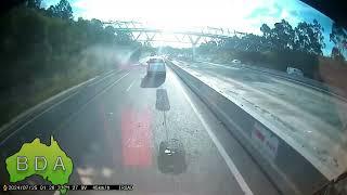 BAD Driving Australia - Concrete truck rolls on the M7 Sydney