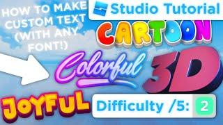 3D TEXT (Any Font!) | Roblox Studio Tutorial / Blender Tutorial