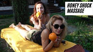 Honey shock massage with oranges