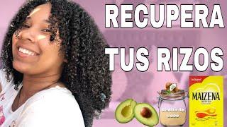 RECUPERA TUS RIZOS con esta mascarilla casera | MASCARILLA DE MAIZENA para el cabello maltratado