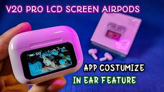 V20 PRO LCD SCREEN TWS AIRPODS UNBOXING V20 PRO AIRPODS UNBOXING