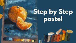 Beginner friendly pastel paint along orange tutorial