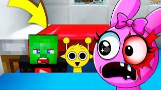 ПРЯЧУСЬ ПОД КРОВАТЬЮ ОТ РОЗОВЫЙ СПРАНК ХОРРОР В МАЙНКРАФТ ЗОМБАК Sprunki Incredibox