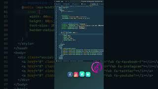 3D Social Media Icons with Gradient Border & Hover Animation | HTML & CSS